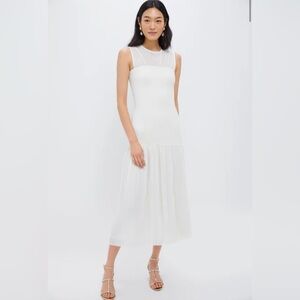 Tuckernuck Moon River Cream Pleated Maxi Dress